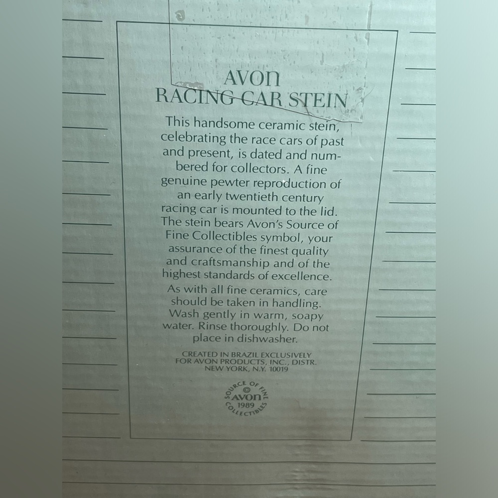 AVON Racing Car Stein with Gift Box - Picture 9 of 9